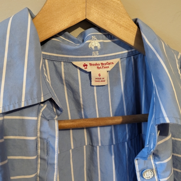Brooks Brothers Vintage Shirt Dress In Blue And White | Size 6 - Picture 4 of 5